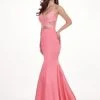 Rachel Allan - 6498 Shirred Midriff Cutout Overskirt Gown Formal Gowns 2 Rachel Allan - 6498 Shirred Midriff Cutout Overskirt Gown Formal Gowns