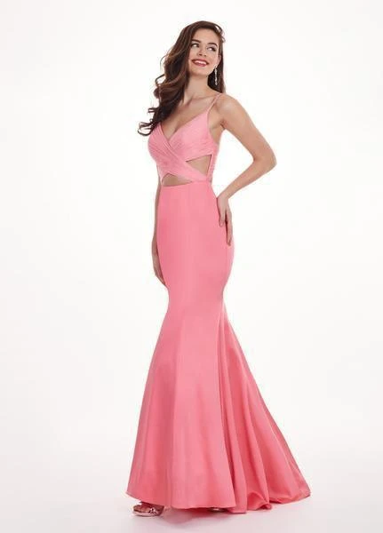Rachel Allan - 6498 Shirred Midriff Cutout Overskirt Gown Formal Gowns 3 Rachel Allan - 6498 Shirred Midriff Cutout Overskirt Gown Formal Gowns
