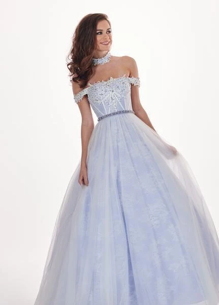 Rachel Allan - 6516 Lace Accent Choker Off Shoulder Ballgown Formal Gowns 3 Rachel Allan - 6516 Lace Accent Choker Off Shoulder Ballgown Formal Gowns