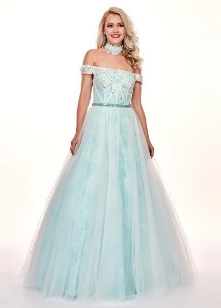 Rachel Allan - 6516 Lace Accent Choker Off Shoulder Ballgown Formal Gowns 9 Rachel Allan - 6516 Lace Accent Choker Off Shoulder Ballgown Formal Gowns