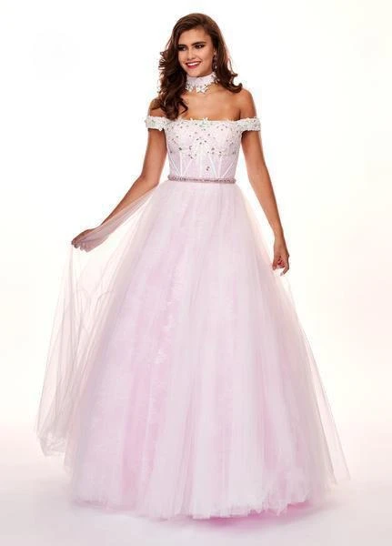 Rachel Allan - 6516 Lace Accent Choker Off Shoulder Ballgown Formal Gowns 6 Rachel Allan - 6516 Lace Accent Choker Off Shoulder Ballgown Formal Gowns