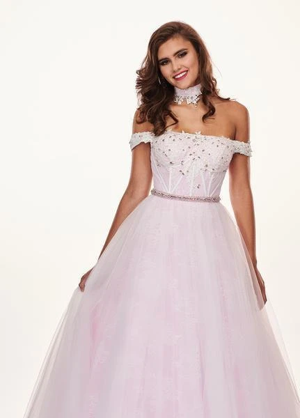 Rachel Allan - 6516 Lace Accent Choker Off Shoulder Ballgown Formal Gowns 8 Rachel Allan - 6516 Lace Accent Choker Off Shoulder Ballgown Formal Gowns