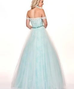 Rachel Allan - 6516 Lace Accent Choker Off Shoulder Ballgown Formal Gowns 17 Rachel Allan - 6516 Lace Accent Choker Off Shoulder Ballgown Formal Gowns