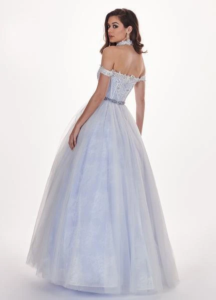 Rachel Allan - 6516 Lace Accent Choker Off Shoulder Ballgown Formal Gowns 4 Rachel Allan - 6516 Lace Accent Choker Off Shoulder Ballgown Formal Gowns