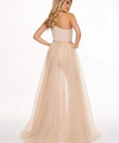 Plus Size Dresses Rachel Allan - 6527 Asymmetrical Jumpsuit With Overlay 24 Plus Size Dresses Rachel Allan - 6527 Asymmetrical Jumpsuit With Overlay