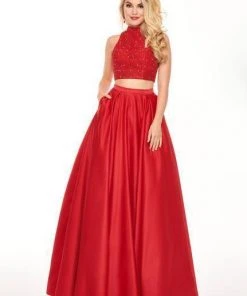 Rachel Allan - 6542 Two Piece Embroidered Matte Satin Ballgown Formal Gowns