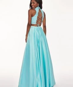 Rachel Allan - 6542 Two Piece Embroidered Matte Satin Ballgown Formal Gowns