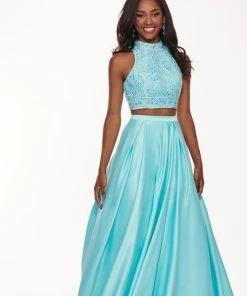 Rachel Allan - 6542 Two Piece Embroidered Matte Satin Ballgown Formal Gowns