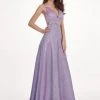 Formal Gowns Rachel Allan - 6547 Beaded Glitter Jersey A-Line Gown 1 Formal Gowns Rachel Allan - 6547 Beaded Glitter Jersey A-Line Gown