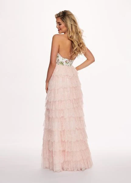 Rachel Allan - 6555 Beaded Floral Plunging Halter Dress Formal Gowns 4 Rachel Allan - 6555 Beaded Floral Plunging Halter Dress Formal Gowns