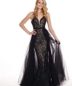 Rachel Allan - 6566 Sweetheart Gown With Overlay Formal Gowns