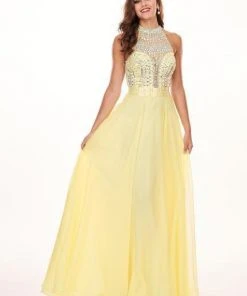 Rachel Allan - 6568 Crystal Embellished Illusion Top Chiffon Gown Formal Gowns 21 Rachel Allan - 6568 Crystal Embellished Illusion Top Chiffon Gown Formal Gowns