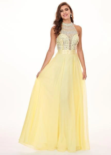 Rachel Allan - 6568 Crystal Embellished Illusion Top Chiffon Gown Formal Gowns 11 Rachel Allan - 6568 Crystal Embellished Illusion Top Chiffon Gown Formal Gowns