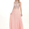 Rachel Allan - 6568 Crystal Embellished Illusion Top Chiffon Gown Formal Gowns 1 Rachel Allan - 6568 Crystal Embellished Illusion Top Chiffon Gown Formal Gowns