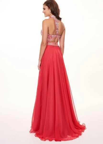 Rachel Allan - 6568 Crystal Embellished Illusion Top Chiffon Gown Formal Gowns 7 Rachel Allan - 6568 Crystal Embellished Illusion Top Chiffon Gown Formal Gowns