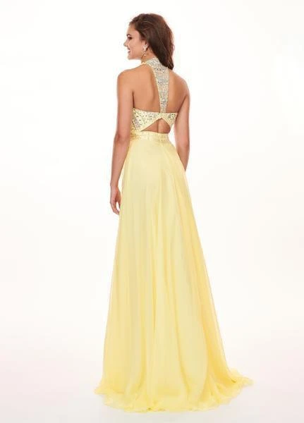 Rachel Allan - 6568 Crystal Embellished Illusion Top Chiffon Gown Formal Gowns 12 Rachel Allan - 6568 Crystal Embellished Illusion Top Chiffon Gown Formal Gowns