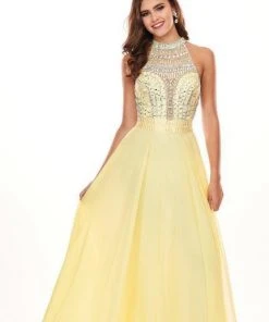 Rachel Allan - 6568 Crystal Embellished Illusion Top Chiffon Gown Formal Gowns 23 Rachel Allan - 6568 Crystal Embellished Illusion Top Chiffon Gown Formal Gowns