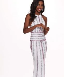 Rachel Allan - 6575 Beaded Halter Jersey Trumpet Dress 7 Rachel Allan - 6575 Beaded Halter Jersey Trumpet Dress