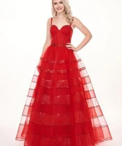 Rachel Allan - 6576 Beaded Sweetheart Corset Bodice Tulle Ballgown