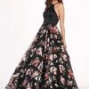 Rachel Allan - 6581 Floral Printed Halter Ballgown Formal Gowns