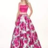 Rachel Allan - 6589 Two Piece Square Floral Ballgown Formal Gowns