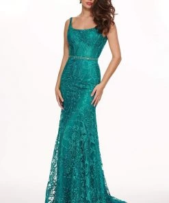 Rachel Allan - 6590 Embroidered Lace Scoop Neck Gown Formal Gowns