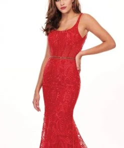 Rachel Allan - 6590 Embroidered Lace Scoop Neck Gown Formal Gowns