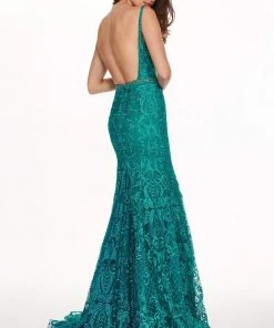 Rachel Allan - 6590 Embroidered Lace Scoop Neck Gown Formal Gowns