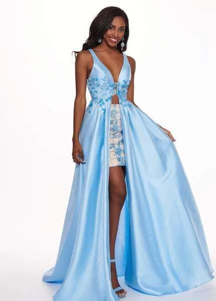 Rachel Allan - 6611 Embroidered Floral Accented Overskirt Gown Formal Gowns 7 Rachel Allan - 6611 Embroidered Floral Accented Overskirt Gown Formal Gowns