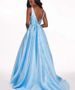 Rachel Allan - 6611 Embroidered Floral Accented Overskirt Gown Formal Gowns 13 Rachel Allan - 6611 Embroidered Floral Accented Overskirt Gown Formal Gowns