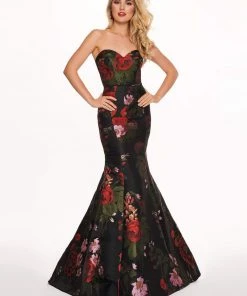 Rachel Allan - 6616 Strapless Sweetheart Jacquard Mermaid Gown Formal Gowns