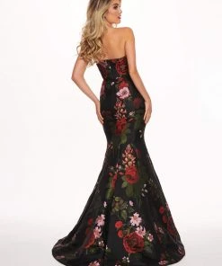 Rachel Allan - 6616 Strapless Sweetheart Jacquard Mermaid Gown Formal Gowns