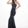 Rachel Allan - 6625 Beaded Strappy Open Back Evening Dress Formal Gowns