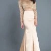 Rachel Allan Couture - 8332 Two Piece Fringe Trumpet Dress Formal Gowns