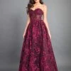 Formal Gowns Rachel Allan Couture - 8342 Embroidered Floral Strapless Evening Gown