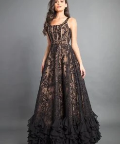 Formal Gowns Rachel Allan Couture - 8352 Lace Scoop Chiffon A-line Gown