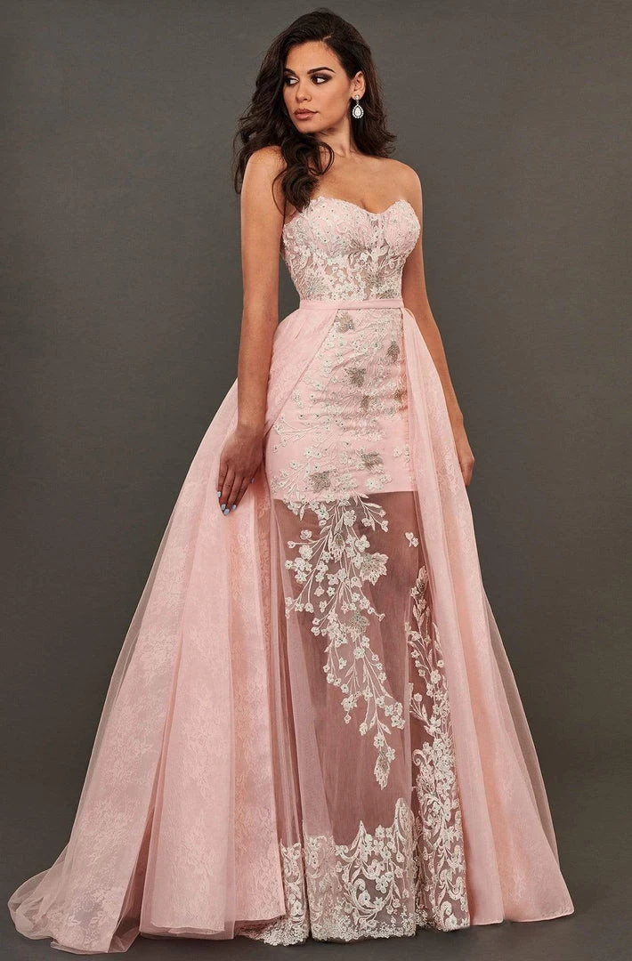Rachel Allan Couture - 8390 Lace Embroidered Dress With Overskirt Formal Gowns 3 Rachel Allan Couture - 8390 Lace Embroidered Dress With Overskirt Formal Gowns