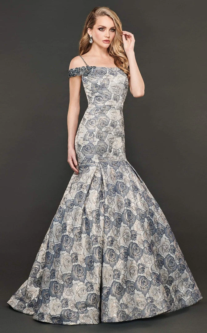 Formal Gowns Rachel Allan Couture - 8401 Floral Off-Shoulder Trumpet Gown 4 Formal Gowns Rachel Allan Couture - 8401 Floral Off-Shoulder Trumpet Gown