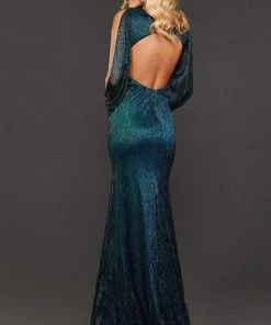 Rachel Allan Couture - 8402 Long Sleeve Plunging V-neck Trumpet Dress Formal Gowns 7 Rachel Allan Couture - 8402 Long Sleeve Plunging V-neck Trumpet Dress Formal Gowns