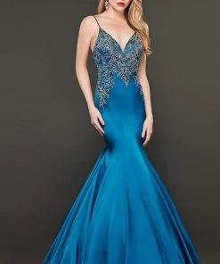 Rachel Allan Couture - 8416 Beaded Stretch Satin Mermaid Gown 7 Rachel Allan Couture - 8416 Beaded Stretch Satin Mermaid Gown