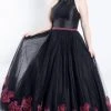 Rachel Allan Curves - 6317 Beaded Halter Mikado Tulle Ballgown Formal Gowns