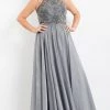 Formal Gowns Rachel Allan Curves - 6321 Embellished Sheer Halter Chiffon Dress