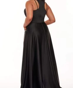 Formal Gowns Rachel Allan Curves - 6662 Contoured Halter Jeweled Overskirt Gown