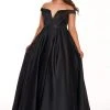Formal Gowns Rachel Allan Curves - 6670 Off-Shoulder Boning Ballgown