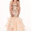 Formal Gowns Rachel Allan Curves - 6688 Sequined Halter Organza Mermaid Dress