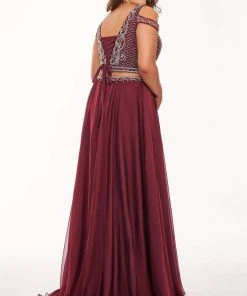 Rachel Allan Curves - 6693 Two Piece Beaded Chiffon A-line Dress