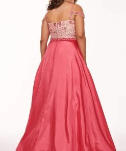 Formal Gowns Rachel Allan Curves - 6696 Beaded V-neck Taffeta Ballgown 7 Formal Gowns Rachel Allan Curves - 6696 Beaded V-neck Taffeta Ballgown