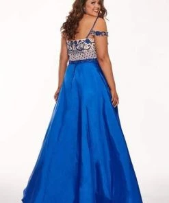 Formal Gowns Rachel Allan Curves - 6696 Beaded V-neck Taffeta Ballgown 9 Formal Gowns Rachel Allan Curves - 6696 Beaded V-neck Taffeta Ballgown