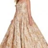 Rachel Allan Curves - 7224 Scoop Metallic Print Ballgown 1 Rachel Allan Curves - 7224 Scoop Metallic Print Ballgown