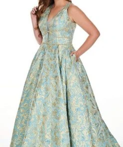 Formal Gowns Rachel Allan Curves - 7226 V-Neck Jacquard Ballgown 8 Formal Gowns Rachel Allan Curves - 7226 V-Neck Jacquard Ballgown